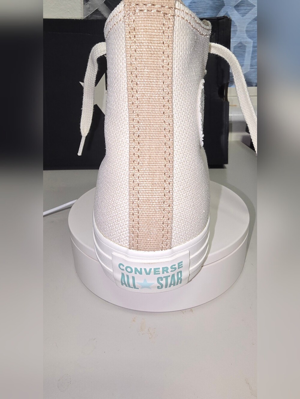 Converse High Top Canvas Sneakers - Cream Off-White - Picture 8 of 9